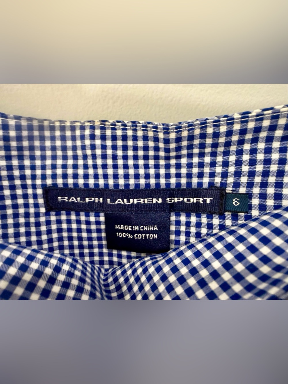 Vintage 90s Ralph Lauren Sport Blue White Gingham Skirt Women 6 Classic Preppy - Picture 4 of 8